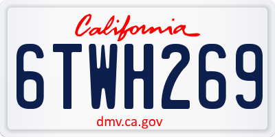 CA license plate 6TWH269