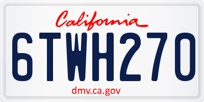 CA license plate 6TWH270