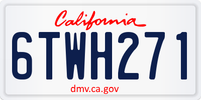 CA license plate 6TWH271