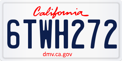 CA license plate 6TWH272