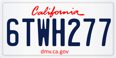 CA license plate 6TWH277