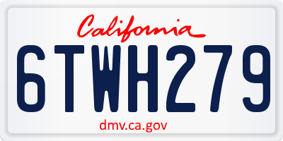 CA license plate 6TWH279