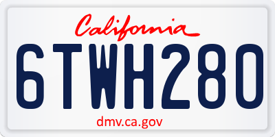 CA license plate 6TWH280
