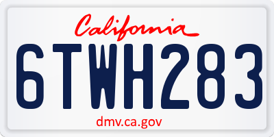 CA license plate 6TWH283