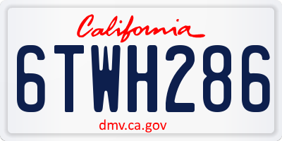 CA license plate 6TWH286