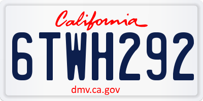 CA license plate 6TWH292