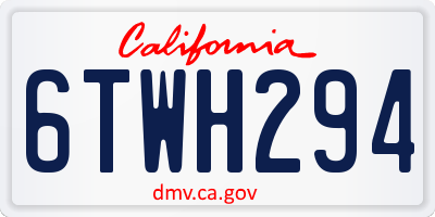 CA license plate 6TWH294