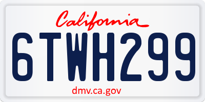 CA license plate 6TWH299