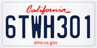 CA license plate 6TWH301