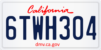 CA license plate 6TWH304