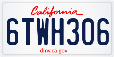 CA license plate 6TWH306