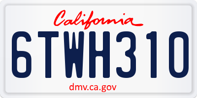 CA license plate 6TWH310