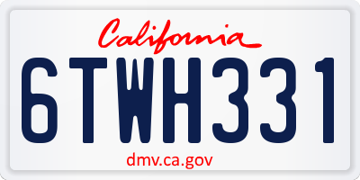 CA license plate 6TWH331