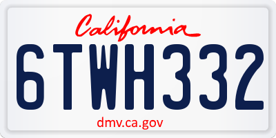 CA license plate 6TWH332