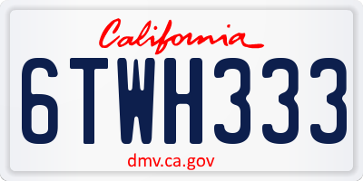 CA license plate 6TWH333