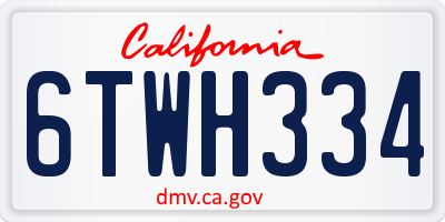 CA license plate 6TWH334