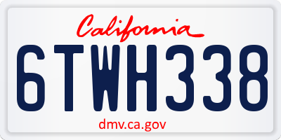 CA license plate 6TWH338