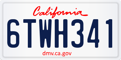 CA license plate 6TWH341