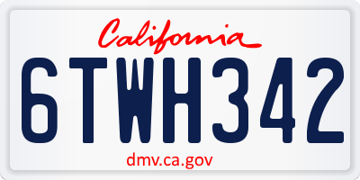 CA license plate 6TWH342