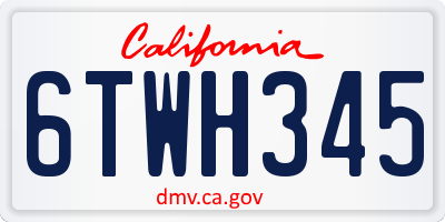CA license plate 6TWH345