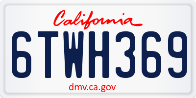 CA license plate 6TWH369