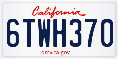 CA license plate 6TWH370