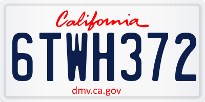 CA license plate 6TWH372