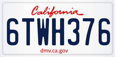 CA license plate 6TWH376