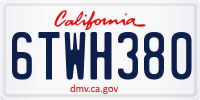 CA license plate 6TWH380