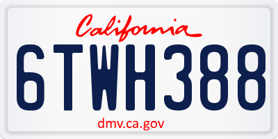 CA license plate 6TWH388