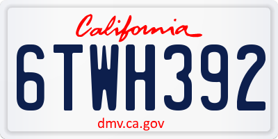 CA license plate 6TWH392