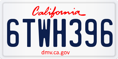 CA license plate 6TWH396