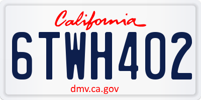 CA license plate 6TWH402