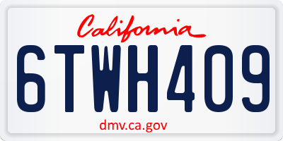 CA license plate 6TWH409