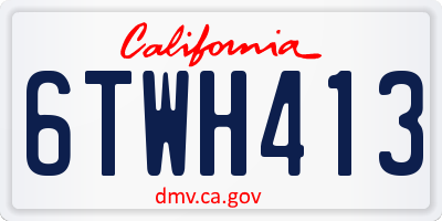 CA license plate 6TWH413
