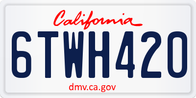 CA license plate 6TWH420