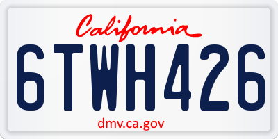 CA license plate 6TWH426