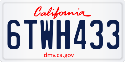 CA license plate 6TWH433
