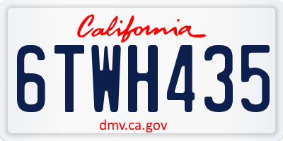 CA license plate 6TWH435