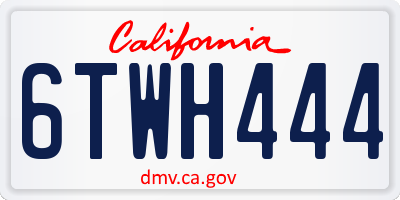 CA license plate 6TWH444