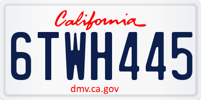 CA license plate 6TWH445
