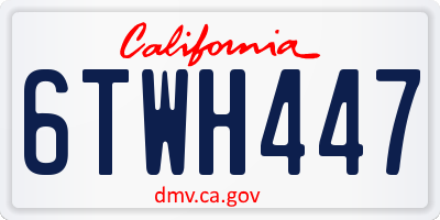 CA license plate 6TWH447