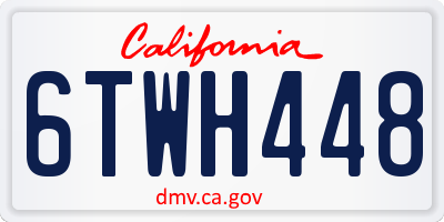 CA license plate 6TWH448