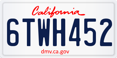 CA license plate 6TWH452