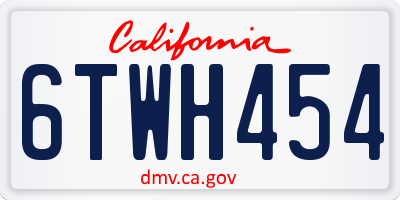 CA license plate 6TWH454