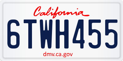 CA license plate 6TWH455