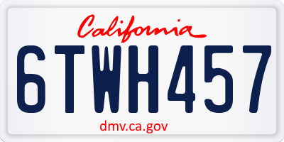 CA license plate 6TWH457