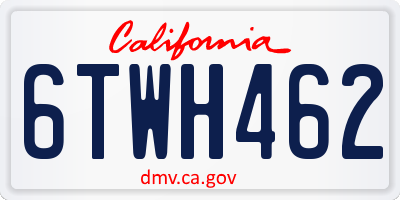 CA license plate 6TWH462