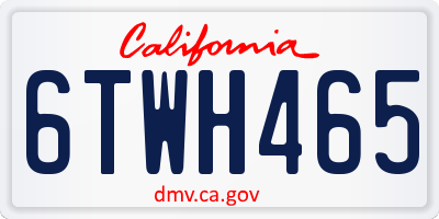 CA license plate 6TWH465