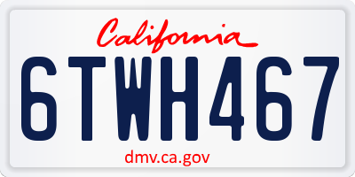 CA license plate 6TWH467
